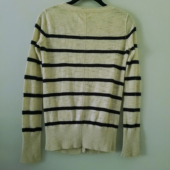Mossimo Striped Cream/Navy Cardigan - Picture 2 of 4